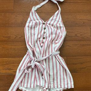 American Eagle striped romper